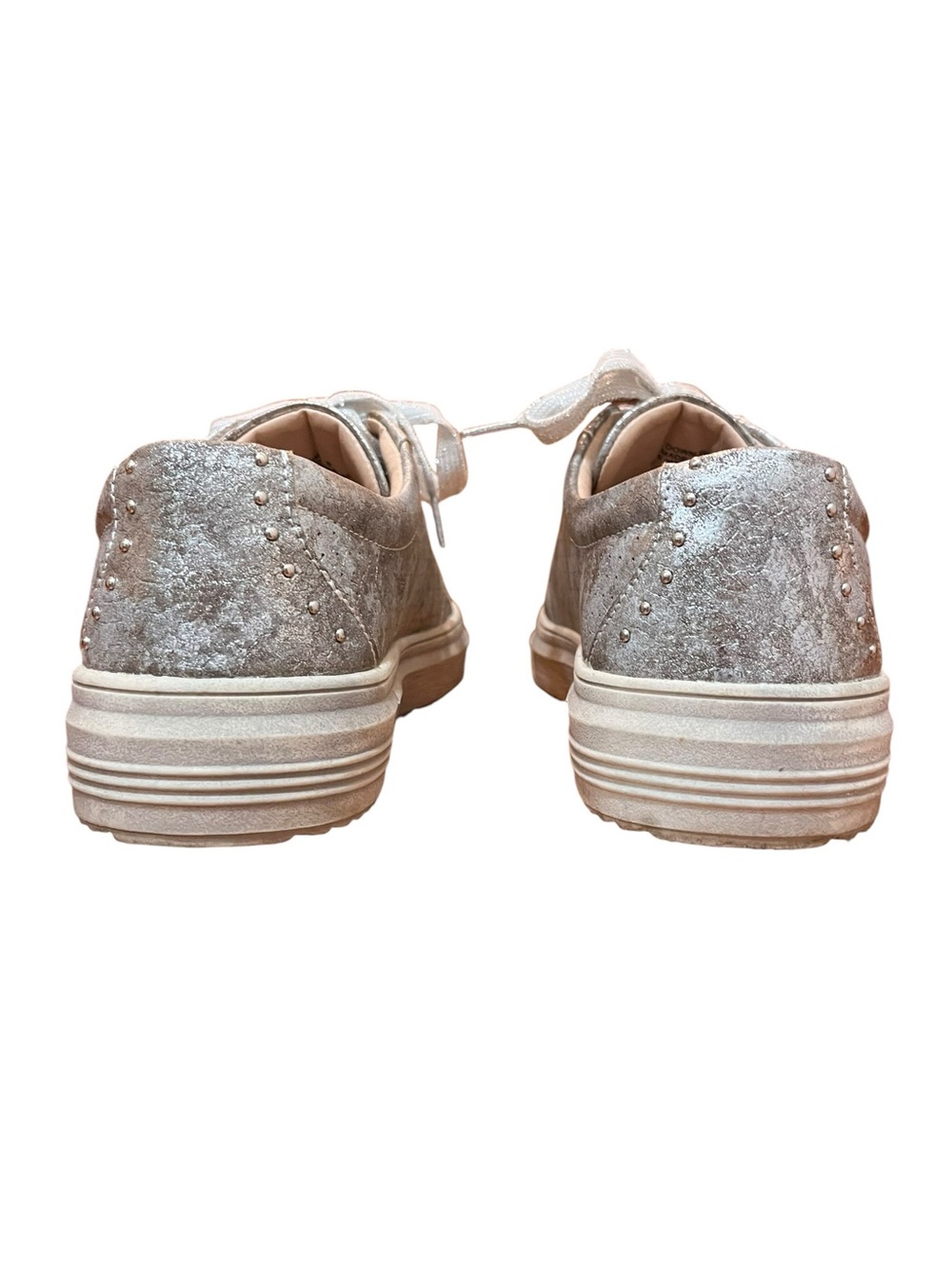 Hey Girl Silver Sneakers Metallic Corkys Low-Tops Studded - Picture 8 of 9